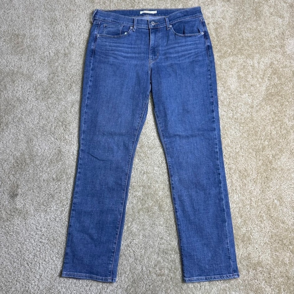 Levi's Jeans Womens 12 Blue Classic Straight Leg Stretch Denim Mid Rise